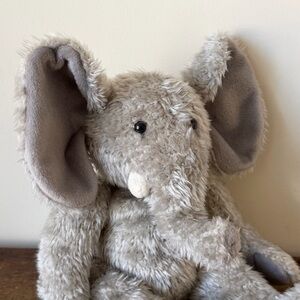 Russ Berrie Tusks Elephant Plush 16” Gray Stuffed Animal Soft Floppy Ears